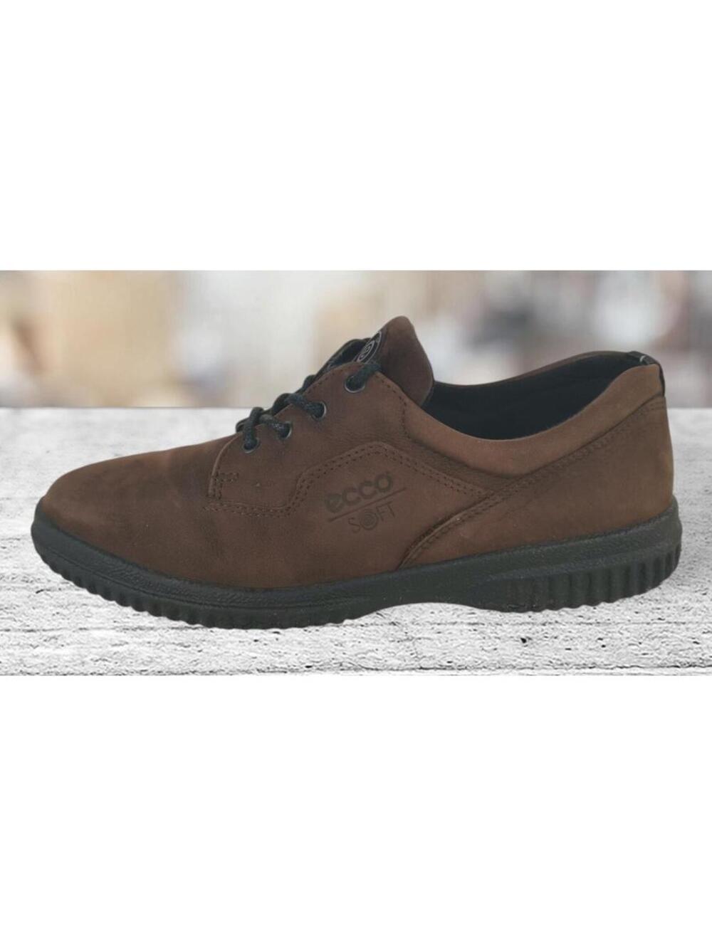 Ecco Womens Athletic Shoes Brown Nubuck Leather Lace Up Suede Sneakers 7-7.5M 38 - Picture 5 of 7